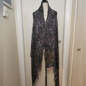 Purple Cheetah Pashmina Blanket Scarf